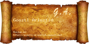 Gosztl Arisztid névjegykártya